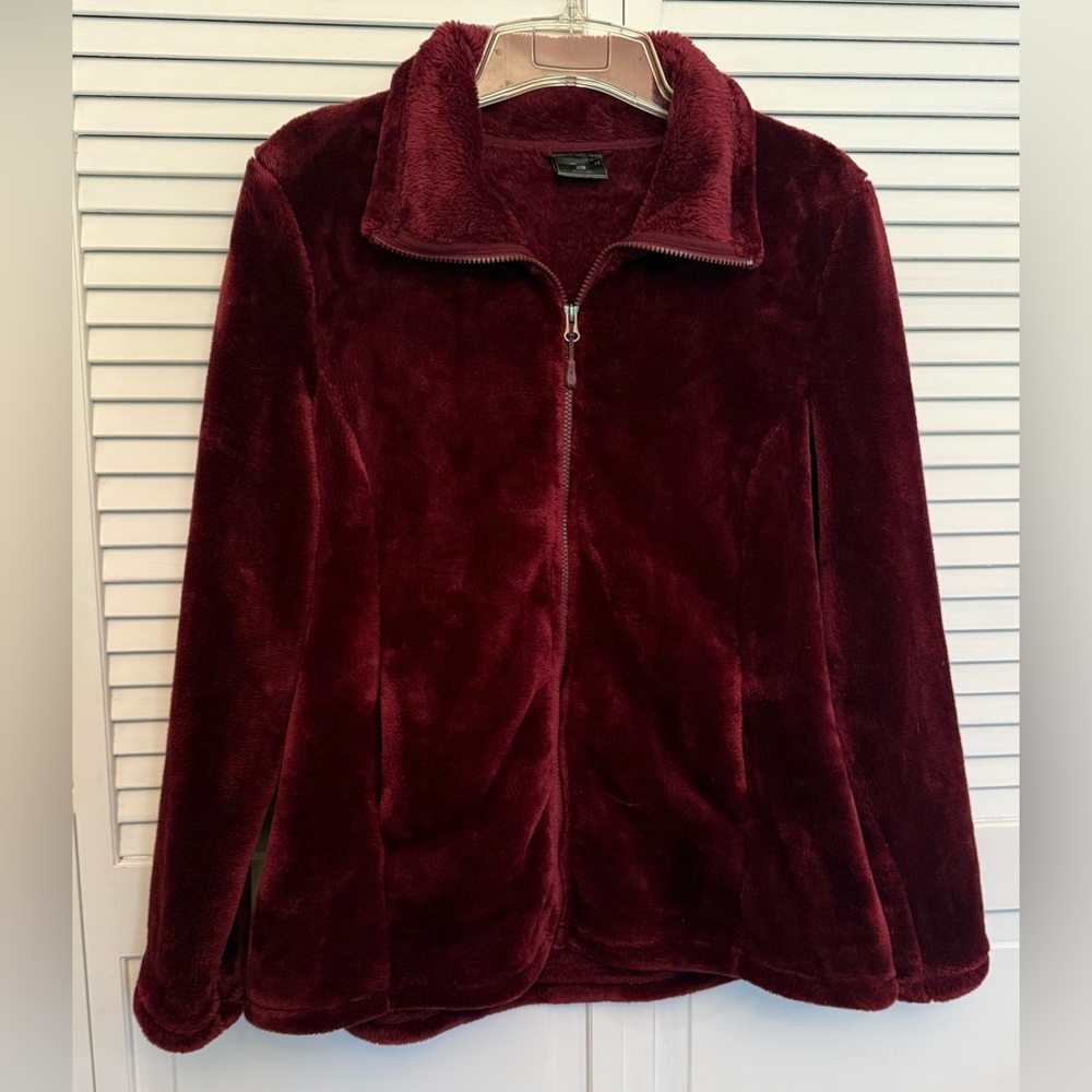 32 Degrees Heat Ladies Burgundy Teddy Jacket. XL